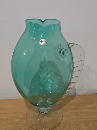 Jarrón Pez Blenko Hecho a Mano Verde