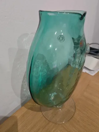 Jarrón Pez Blenko Hecho a Mano Verde