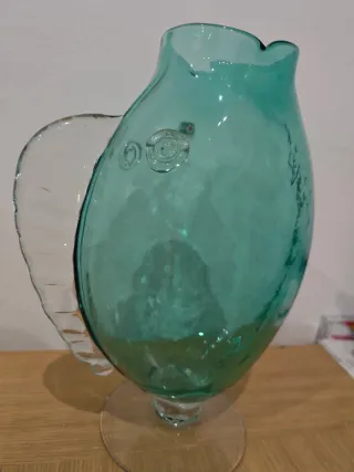 Jarrón Pez Blenko Hecho a Mano Verde