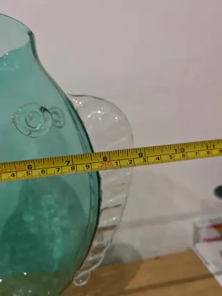 Jarrón Pez Blenko Hecho a Mano Verde