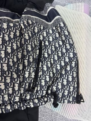 Bomber nero con strisce blu - double face