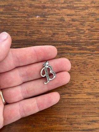 Colgante Plata 925 Letra B con Circonitas