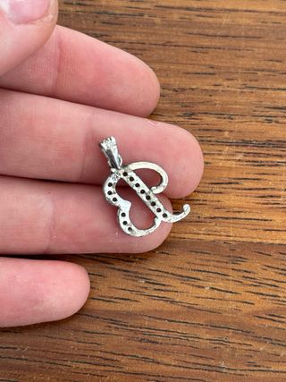 Colgante Plata 925 Letra B con Circonitas