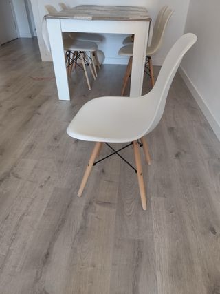 Mesa extensible roble y blanca