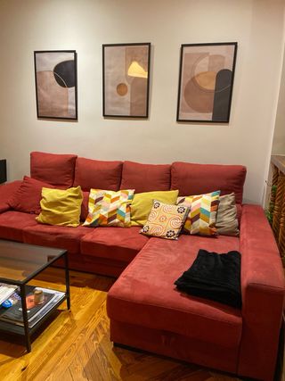 Sofá modular 4 piezas tela rojo