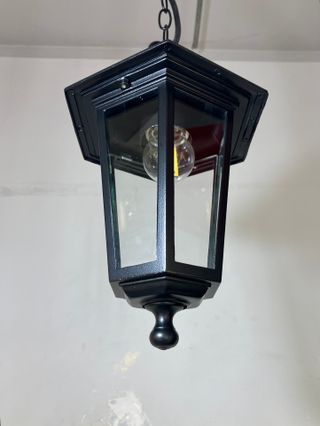 Lampadario lanterna esagonale nero IP44