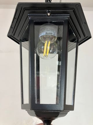 Lampadario lanterna esagonale nero IP44