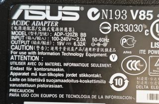 Ac/Dc Adapter Asus ADP-120ZB 120W 19V 6.32A