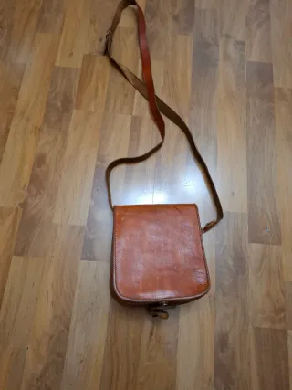Bolso vintage piel marrón