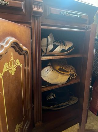 Mueble recibidor mármol y madera