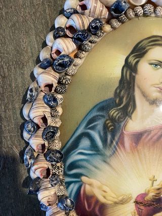 Quadro Sacro Cuore Gesù con Conchiglie