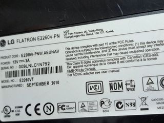 Monitor LG FLATRON E2260V 21.5 Full HD HDMI