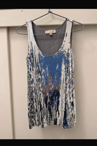 Canotta Michael Kors paillettes argento