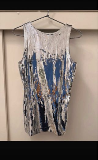 Canotta Michael Kors paillettes argento