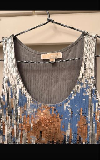 Canotta Michael Kors paillettes argento