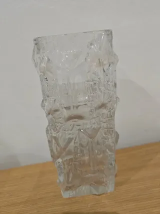 Jarrón Vintage Cristal Cuadrado