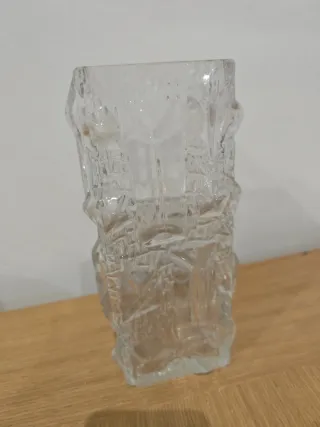 Jarrón Vintage Cristal Cuadrado