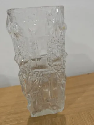 Jarrón Vintage Cristal Cuadrado