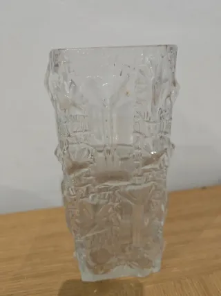 Jarrón Vintage Cristal Cuadrado