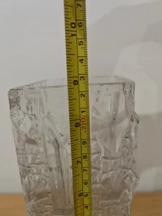 Jarrón Vintage Cristal Cuadrado