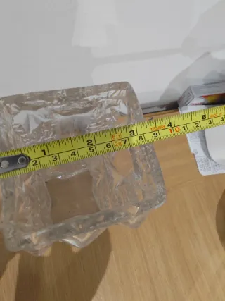 Jarrón Vintage Cristal Cuadrado