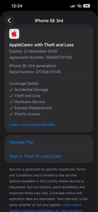 iPhone SE 3ª Gen 2022 Rosso - Applecare+