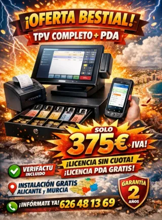 Licencia y TPV Completo + PDA Oferta Bestial