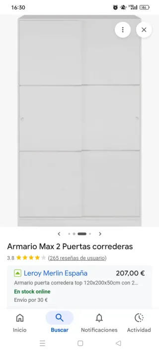 Armario puertas correderas Leroy Merlin