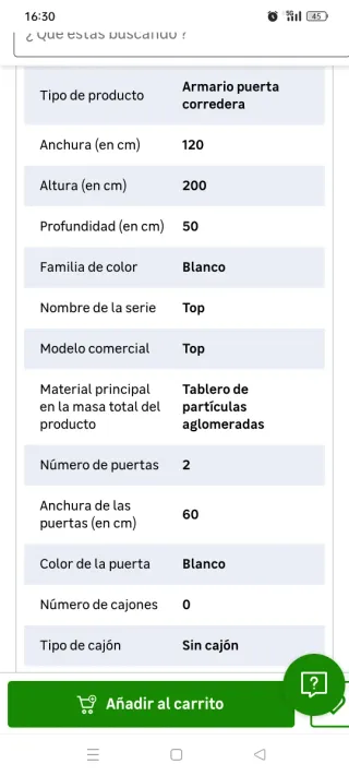 Armario puertas correderas Leroy Merlin
