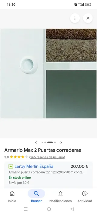 Armario puertas correderas Leroy Merlin