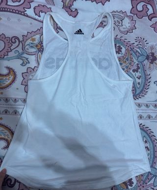 Camiseta sin mangas Adidas blanca