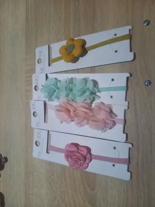 Lote 4 diademas bebé flores