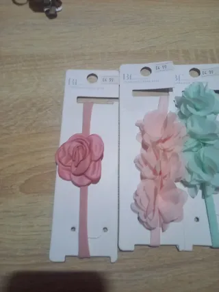 Lote 4 diademas bebé flores