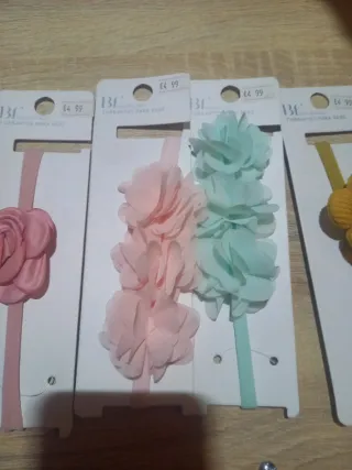 Lote 4 diademas bebé flores
