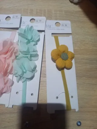 Lote 4 diademas bebé flores