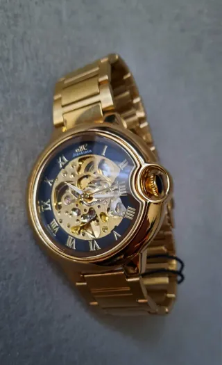 Orologio automatico uomo Jinshen scheletrato oro