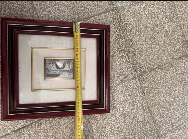 Quadro argento ponte casa legno