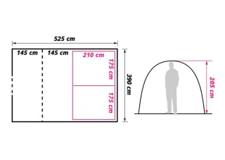 Tienda de campaña familiar túnel