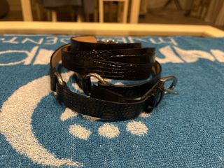 Cinturón Massimo Dutti Piel Negro Cocodrilo