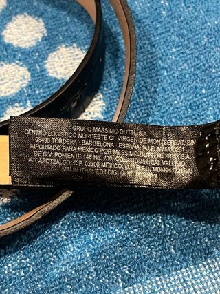 Cinturón Massimo Dutti Piel Negro Cocodrilo