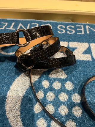 Cinturón Massimo Dutti Piel Negro Cocodrilo