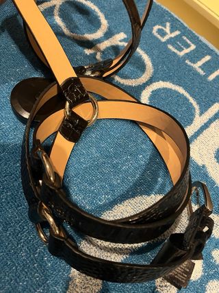 Cinturón Massimo Dutti Piel Negro Cocodrilo