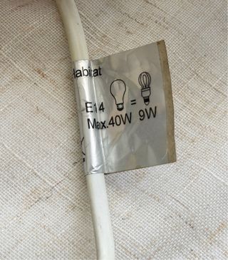 Lámpara opalina blanca firma HABITAT años 80