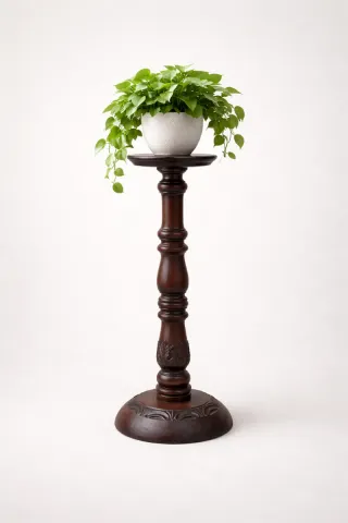 Pedestal de caoba para planta estilo victoriano