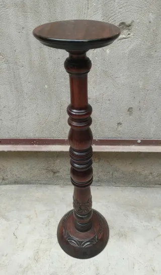 Pedestal de caoba para planta estilo victoriano