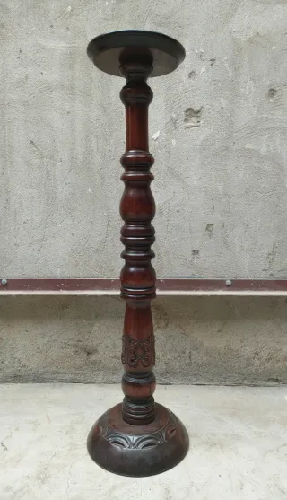Pedestal de caoba para planta estilo victoriano