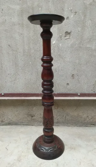 Pedestal de caoba para planta estilo victoriano