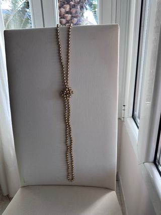 Collar largo perlas doradas