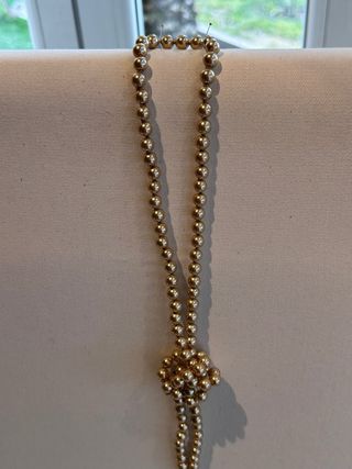 Collar largo perlas doradas