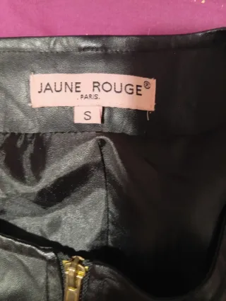 Chaqueta polipiel negra con encaje Talla S